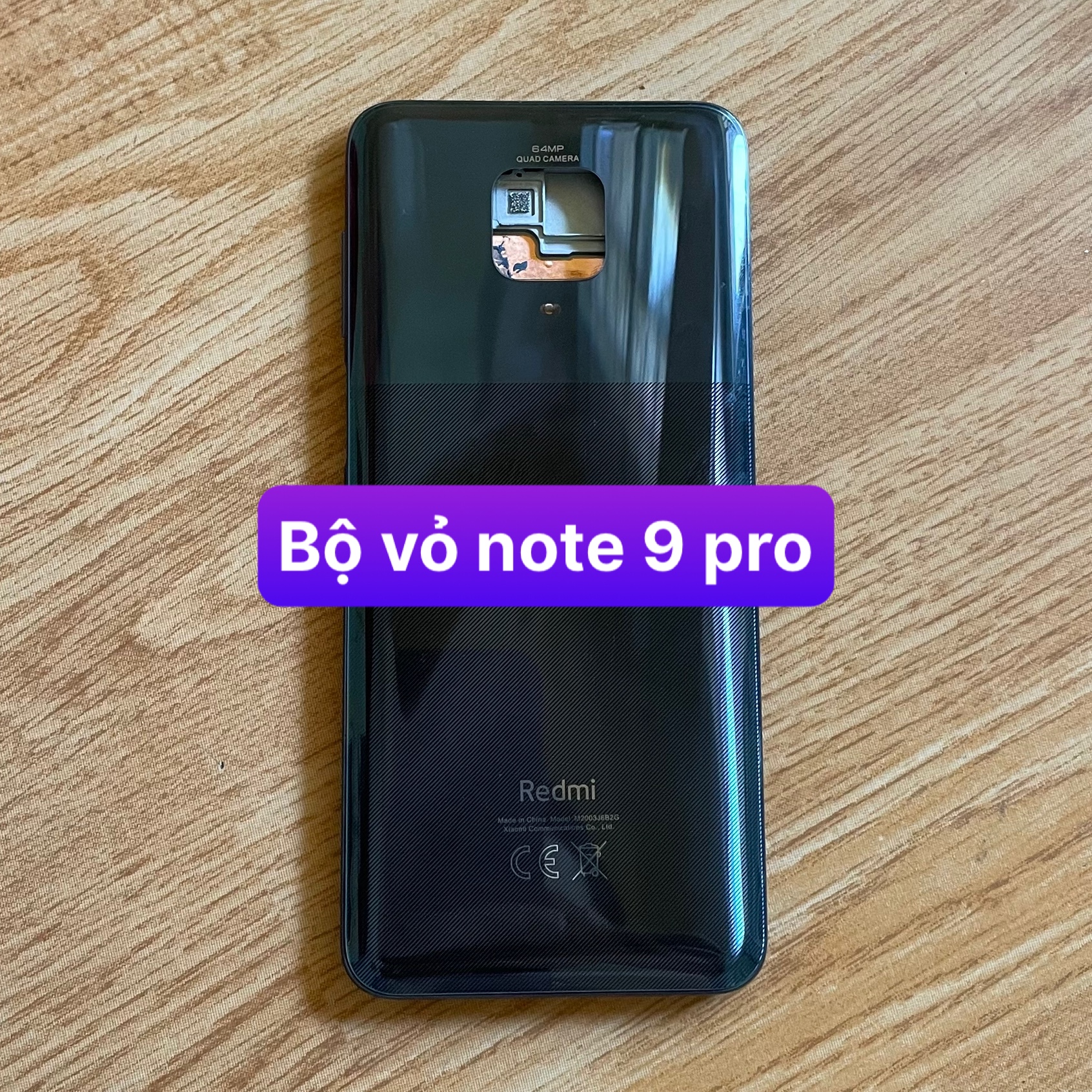 bộ vỏ Redmi note 9 pro ,kèm khay sim,kính camera