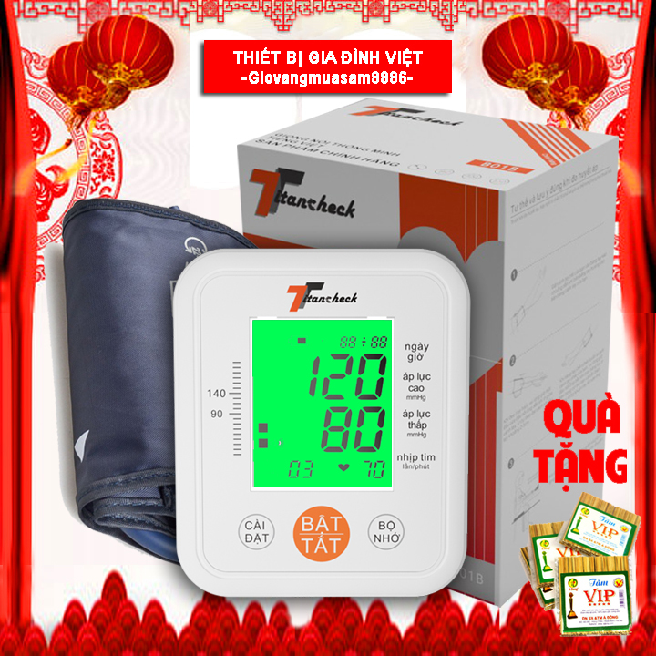 Máy đo huyết áp tay Tiếng Việt TITANCHECK, màn hình Led, giọng nói tiếng việt, chính hãng, bảo hành 3 năm