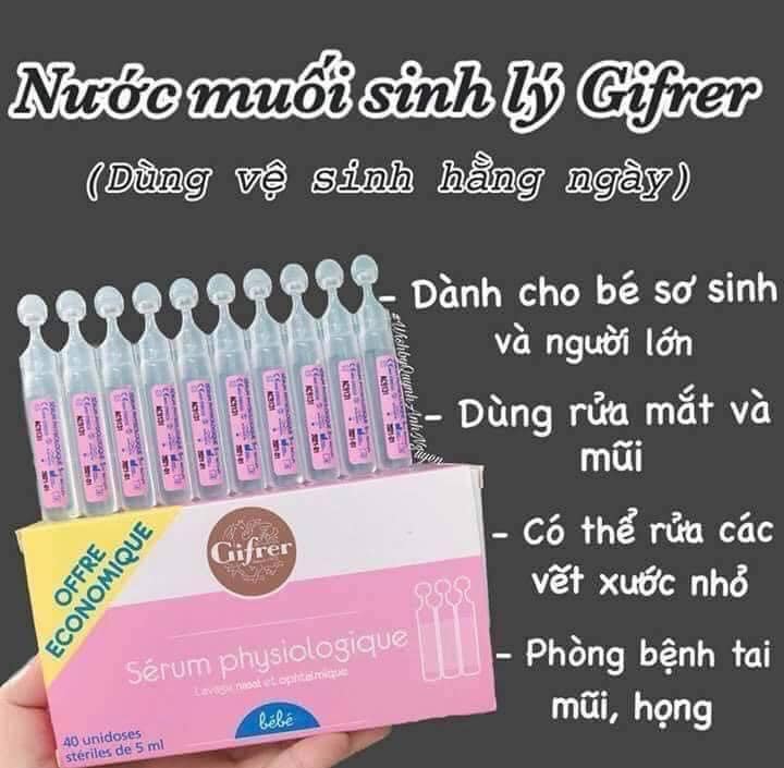 Nước muối sinh lý gifrer - hàng pháp - 1 hộp 20 ống