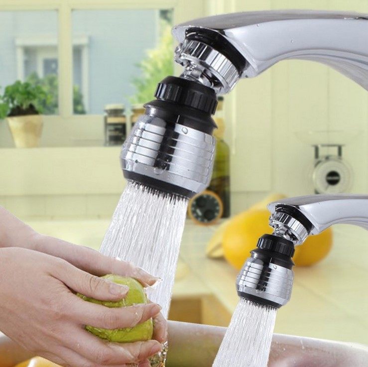 Đầu vòi tăng áp xoay 360 độ rửa chén bát 2 chế độ