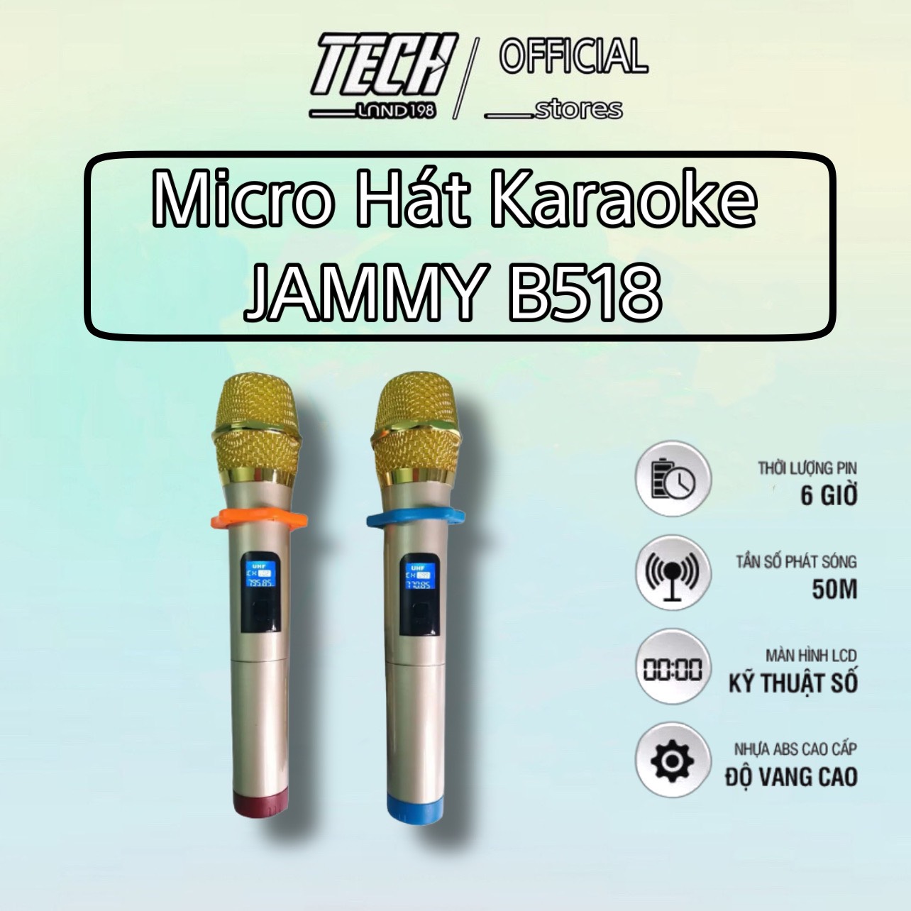 Micro hát karaoke jammy b518 plus + chính hãng 100% bảo hành 6 tháng