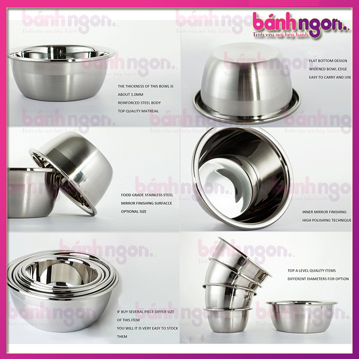 Tô trộn / Âu trộn bột inox 24cm