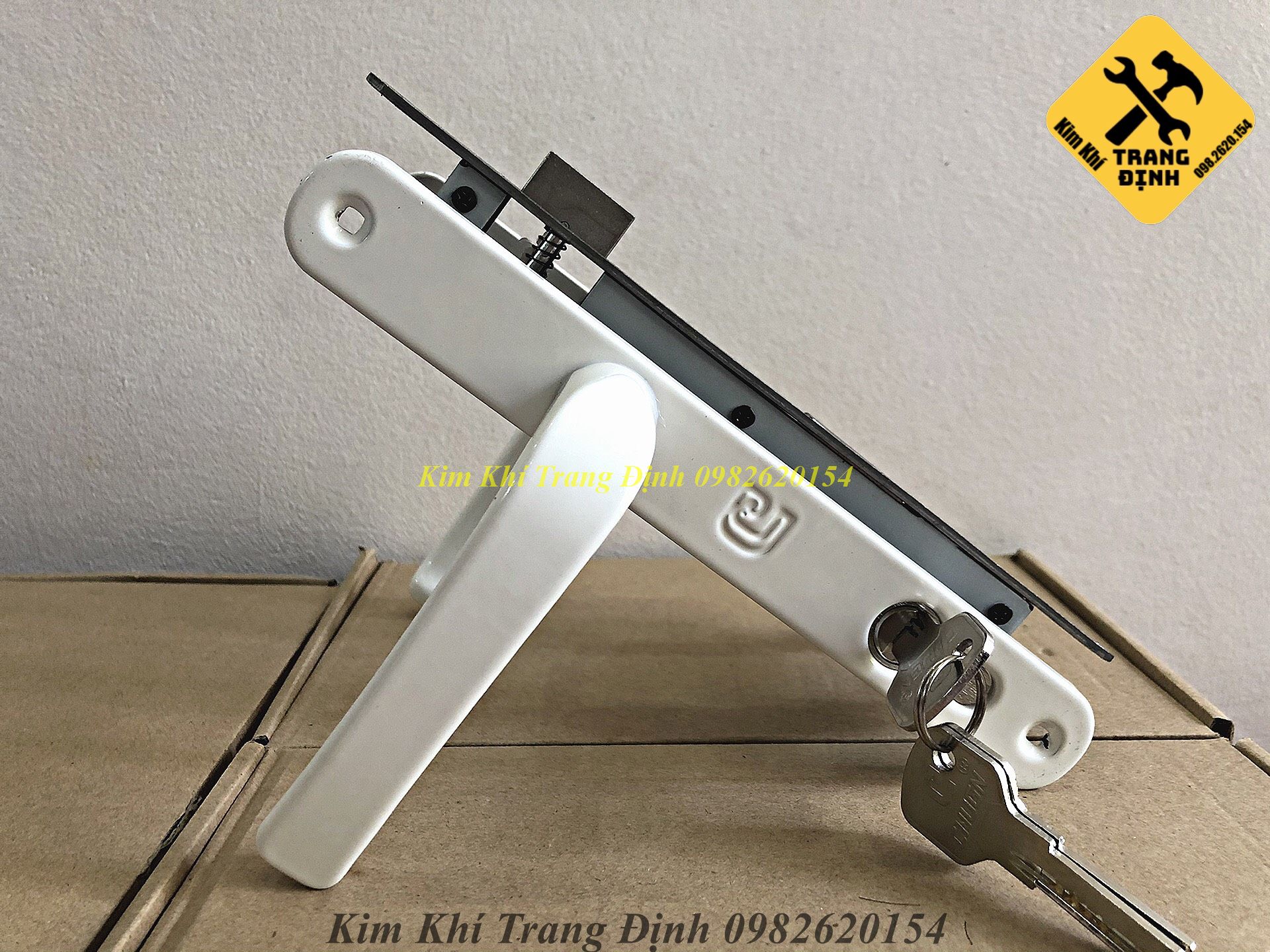 [Màu trắng] Khoá tay gạt cửa nhôm CHUGN lắp hệ việt pháp 4400 cửa nhựa nhôm cỏ nhôm hệ