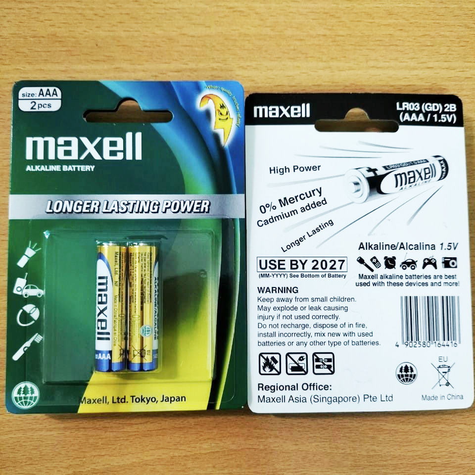 Combo 5 vỉ Pin AAA Maxell Alkaline 1.5 V (1 vỉ 2 viên)