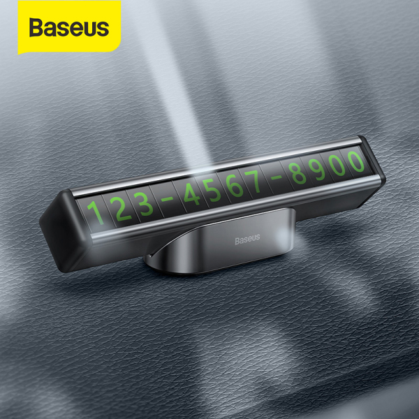 Baseus Metal Car Temporary Parking Card Telephone Number Holder Two Sides Car Number Sticker Number Plate For Car