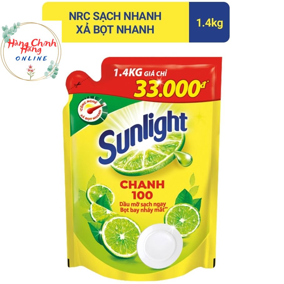 [HCM] Túi Nước Rửa Chén Sunlight Chanh 1.4kg ( Date mới)