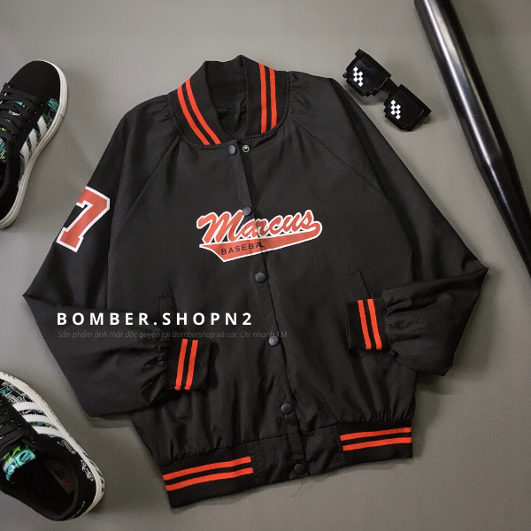 [Ảnh thật 100%] Áo khoác Bomber bóng chày Mar.cus