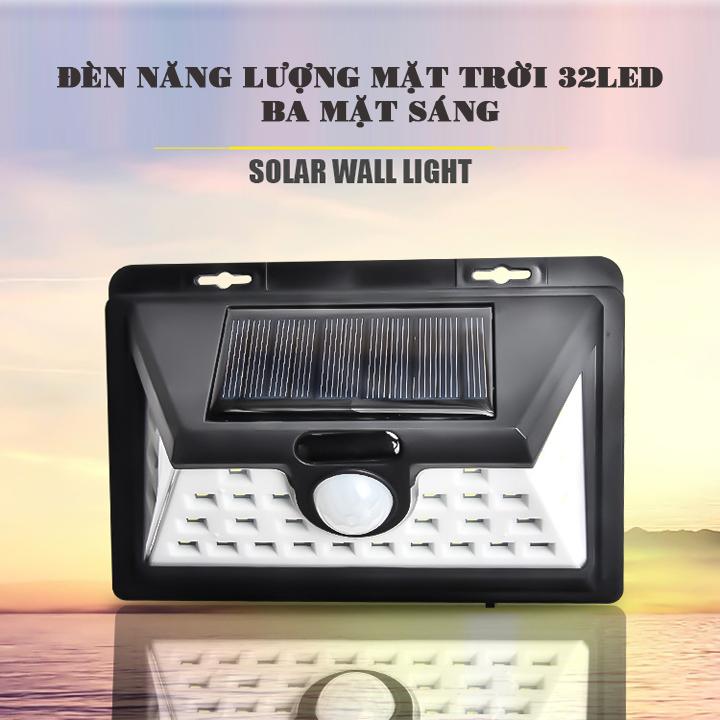 Đèn năng lượng mặt trời 3 mặt sáng 32Led/ 5W