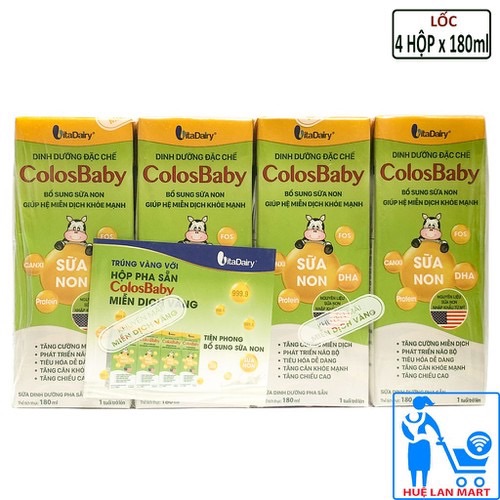 Lốc 4 hộp sữa bột pha sẵn colosbaby 180ml
