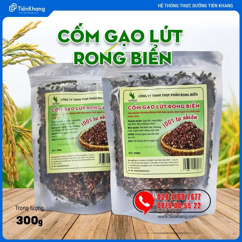 Cốm Gạo Lứt Sấy Rong Biển - Bịch (500gram)