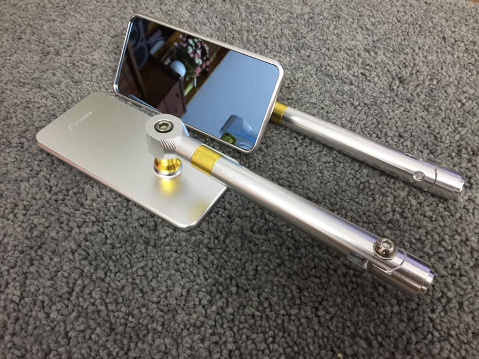 Gương/Kính chiếu hậu xe máy Rizoma iphone (1 chiếc - màu bạc)