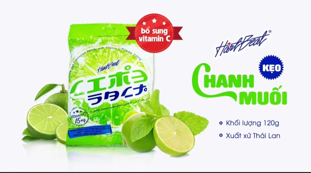 [120g] Kẹo Chanh Muối Thái Lan HartBeat Vitamin C