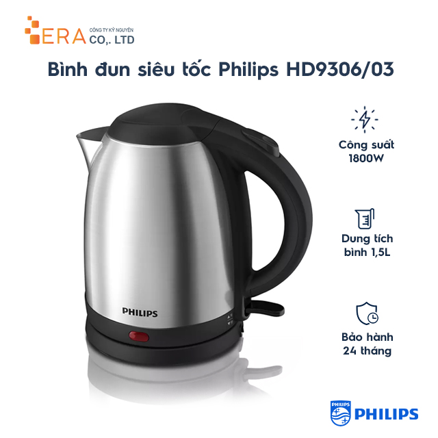 Bình đun siêu tốc 1.5L Philips HD9306/03
