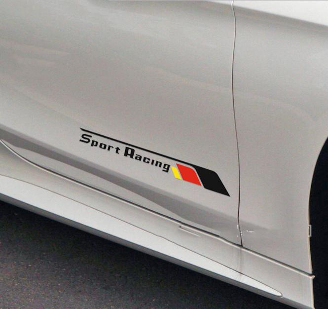 [HCM]Bộ 2 tem dán cửa xe ô tô Sport Racing 2