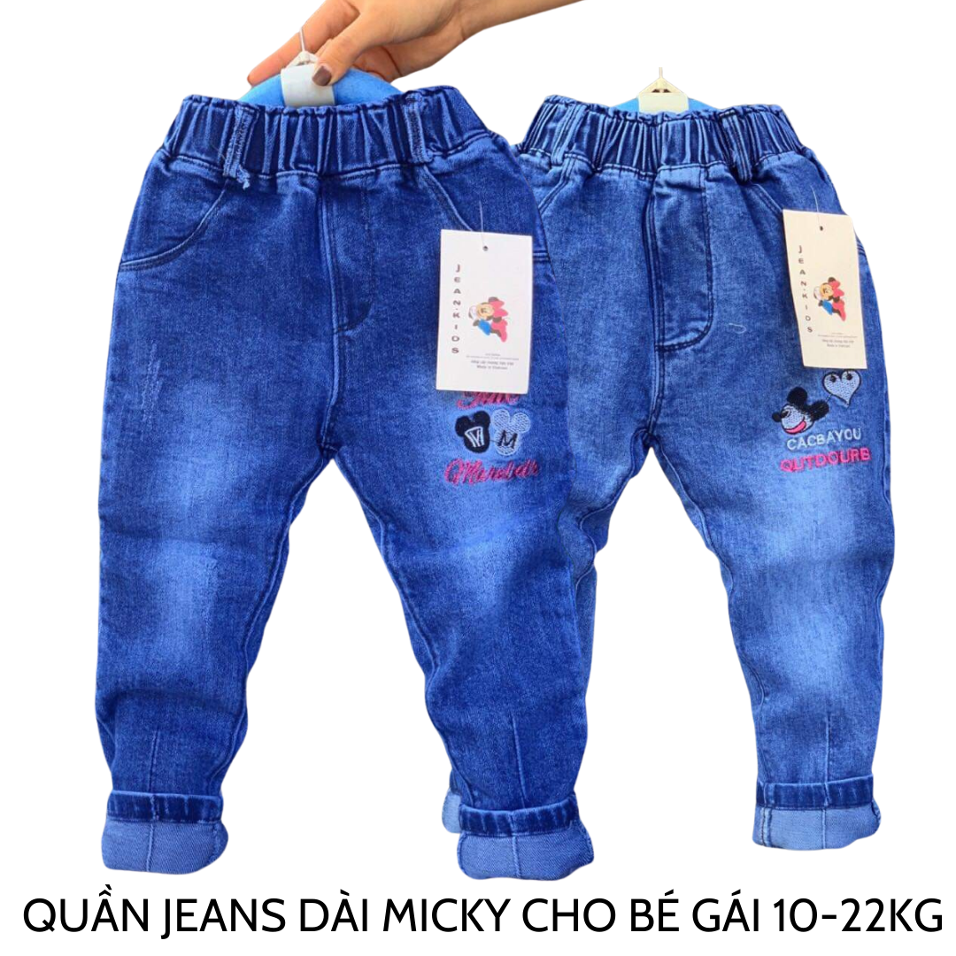 Quần jeans dài xinh xắn  cho bé gái 7-22kg (không kèm phụ kiện)