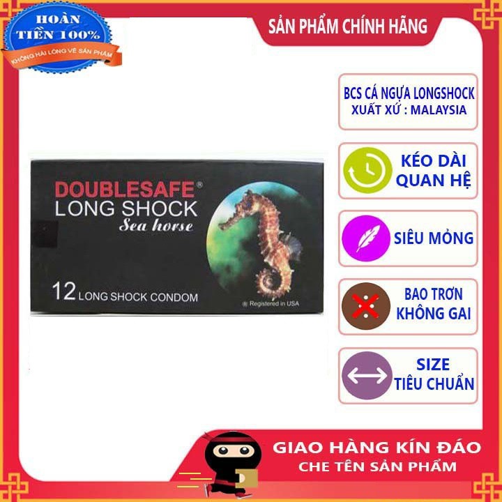 Bao cao su Double Safe Long shock kéo dài thời gian 12 bao