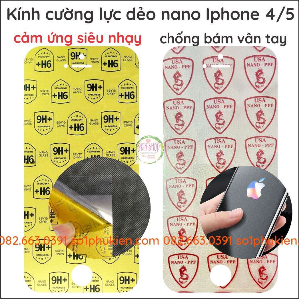 Dán cường lực nano dẻo iphone 4 / 4s / 5 / 5s / 5e siêu bền