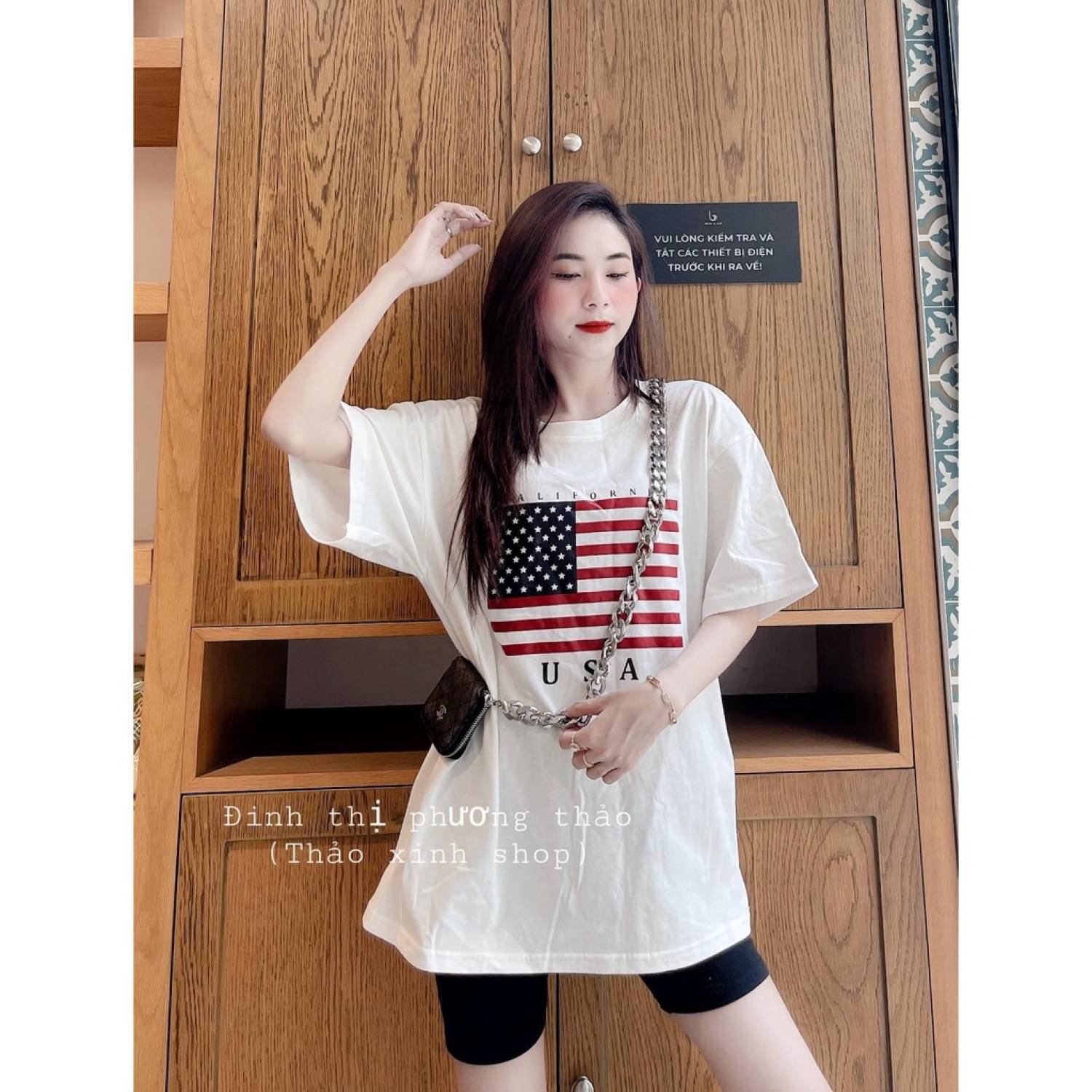 [RẺ VÔ ĐỊCH] Set Bộ Áo Thun Cờ Mỹ Quần Legging