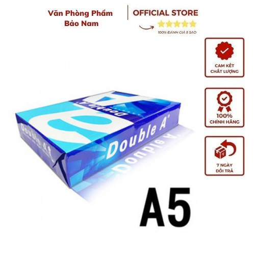 Giấy in khổ a5 double a giá rẻ định lượng 70gms 500 tờ/1 tập