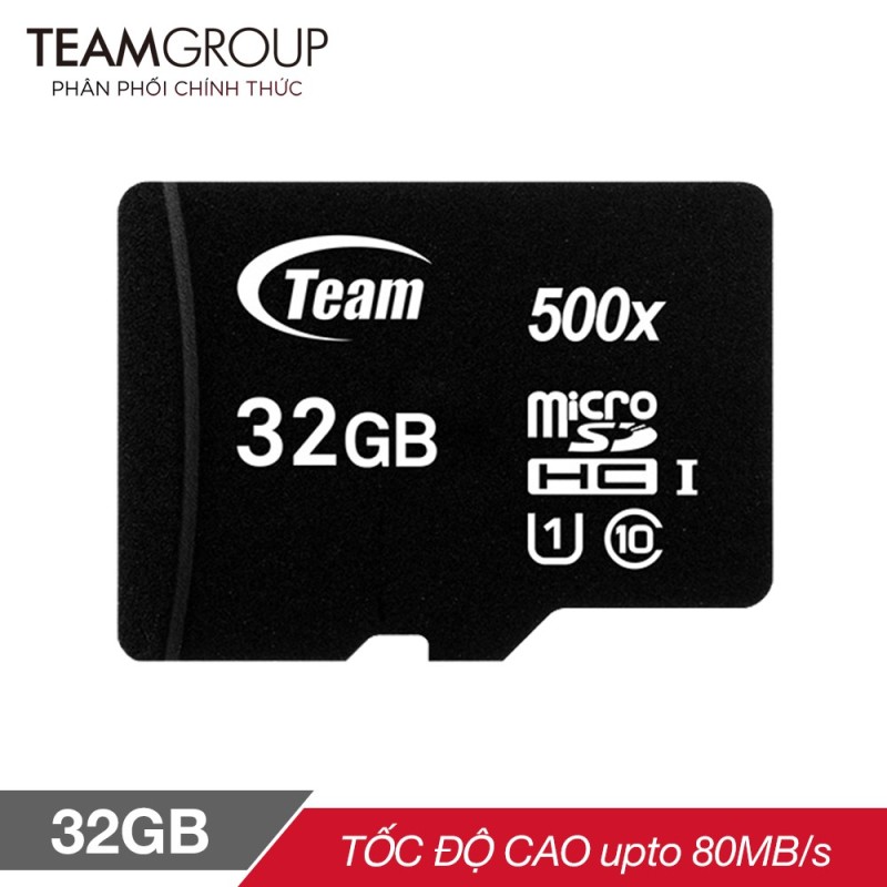 THẺ NHỚ MICROSDHC TEAM GROUP 32GB UPTO 80MB-S 500X CLASS 10 U1