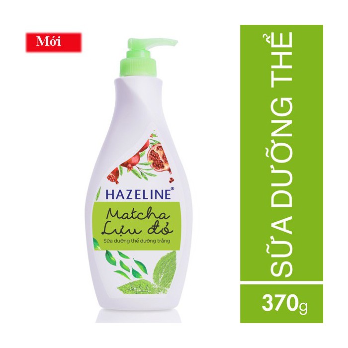 Sữa dưỡng thể trắng da Hazeline matcha và lựu đỏ chai 370g