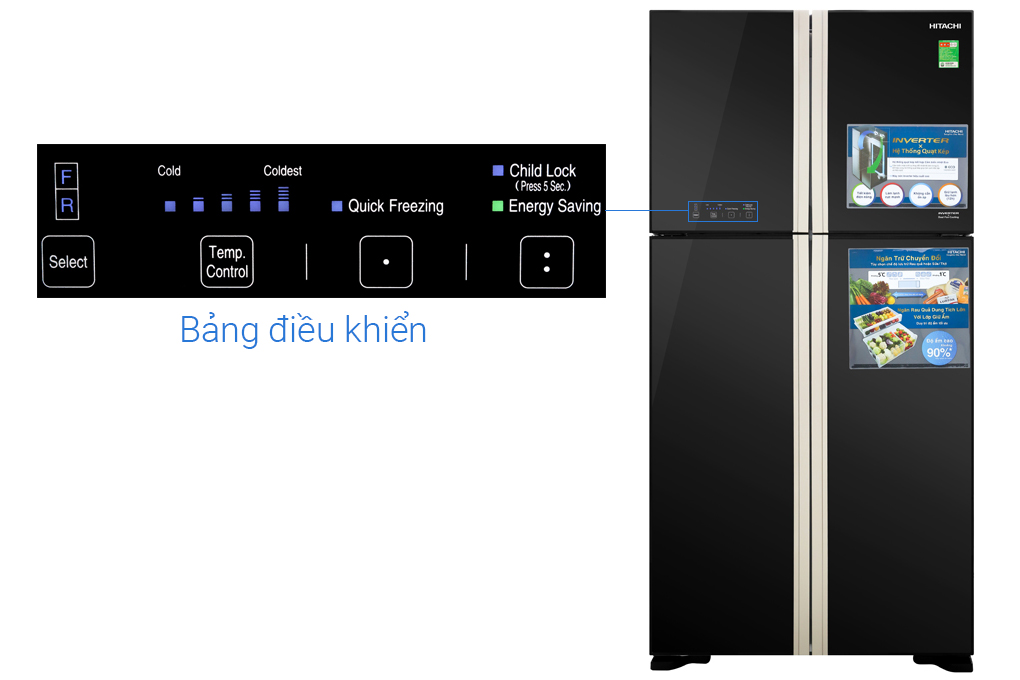 [GIAO TẠI HCM] -  Tủ lạnh Hitachi Inverter 509 lít R-FW650PGV8(GBK)