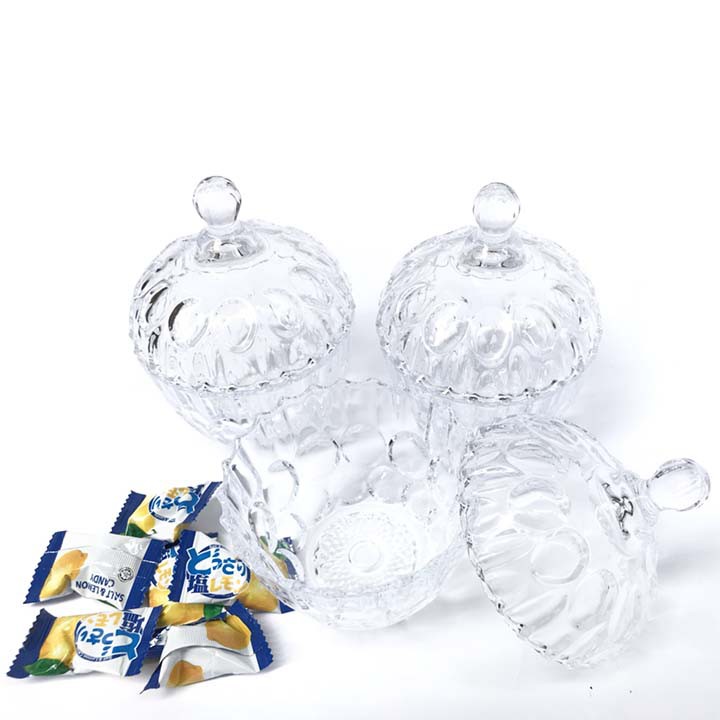 [HCM]Set 3 Thố pha lê đựng hạt dưa bánh mứt ngày Tết