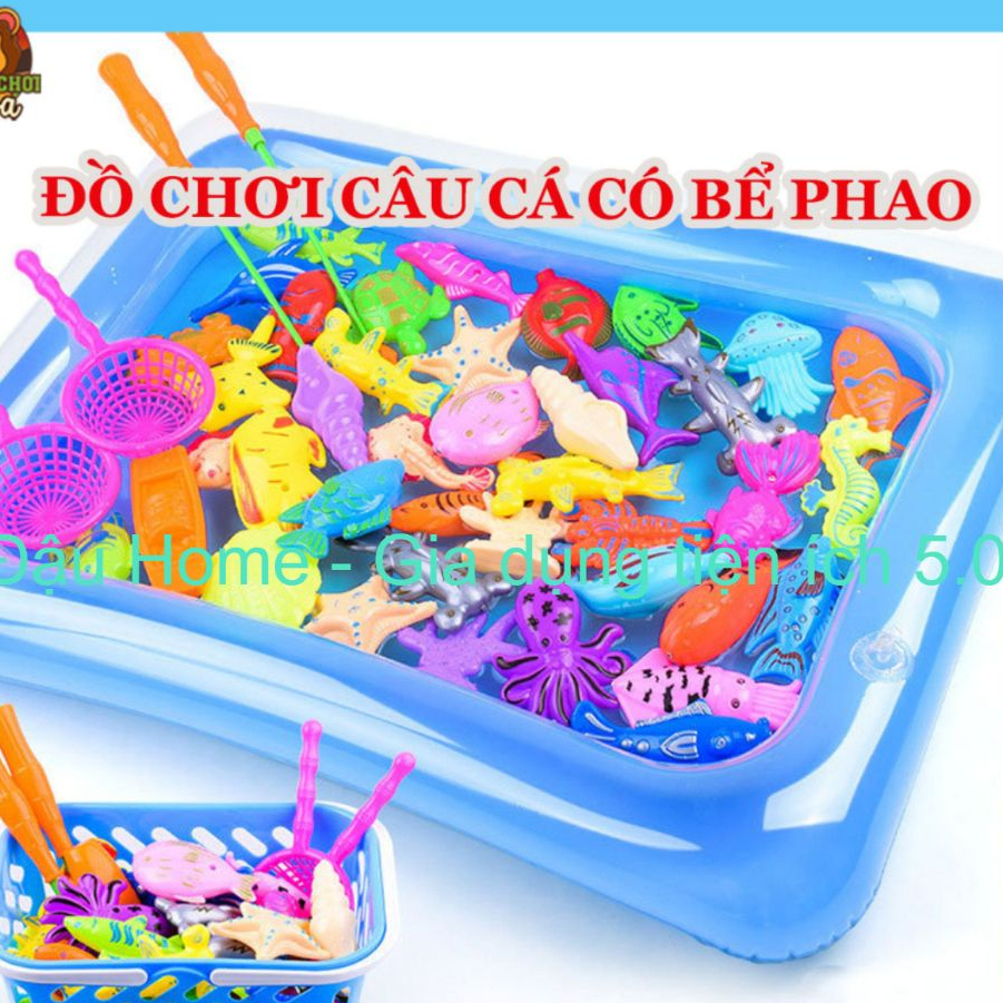 [Size lớn] Bộ đồ chơi câu cá gắn nam châm có bể phao cho bé