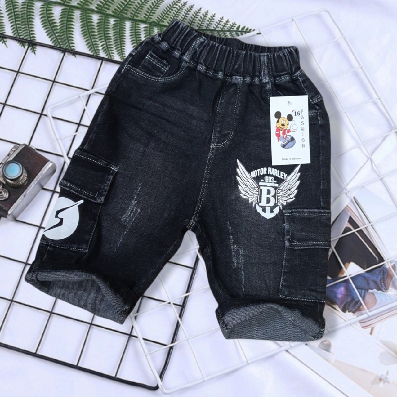 Combo 2 Quần jeans lửng cho bé trai phong cách thời trang cá tính