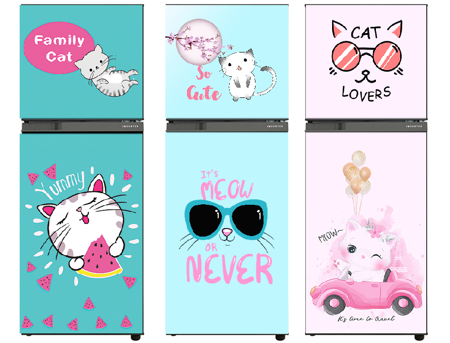 Decal dán trang trí tủ lạnh mẫu cute
