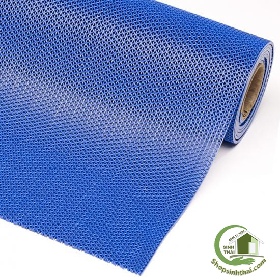 Thảm Nhựa Lưới Chống Trơn Màu Xanh Dương - [ 50cm x khổ 90cm ]