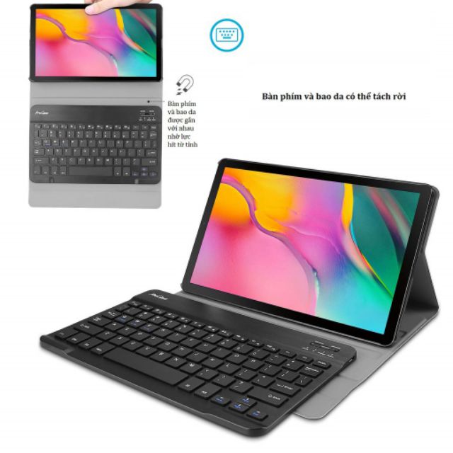 Bàn phím bluetooth kèm bao da cho máy tính bảng samsung tab a 10.1 / t515/ t510