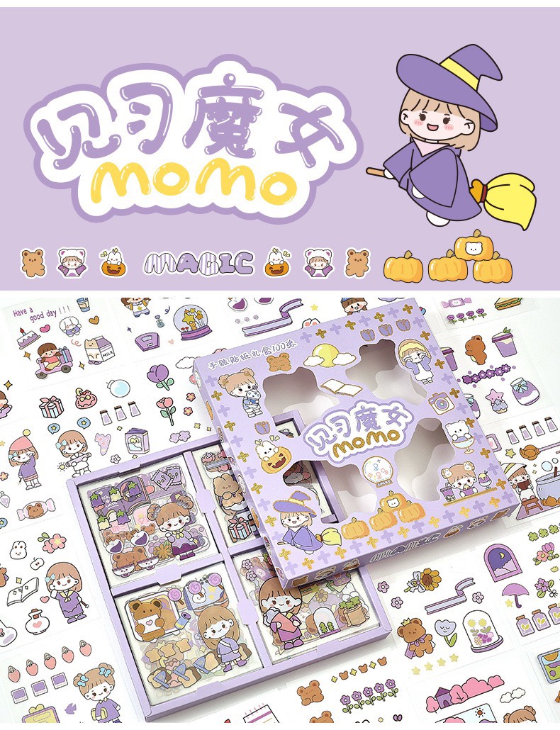 Sticker dán nhãn dùng trang trí bình nước sổ tay