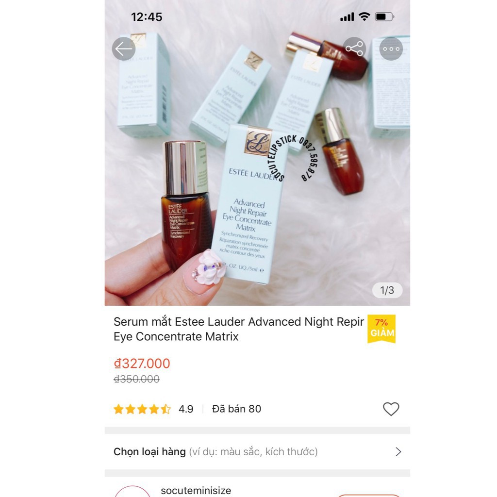 Serum mắt EL Advanced Night Repir Eye Concentrate Matrix Minisize 5ml - 15ml