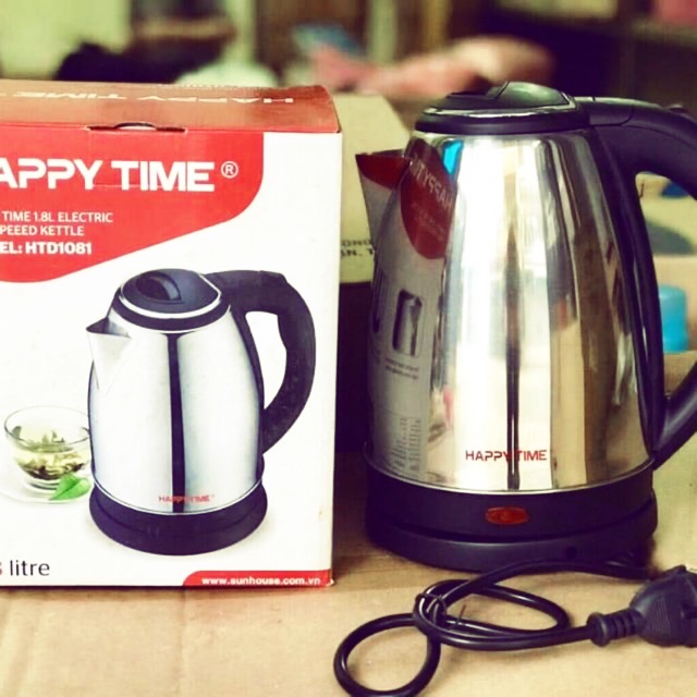 [HCM]Ấm đun siêu tốc Happy time 1L8 Ấm điện đun nước
