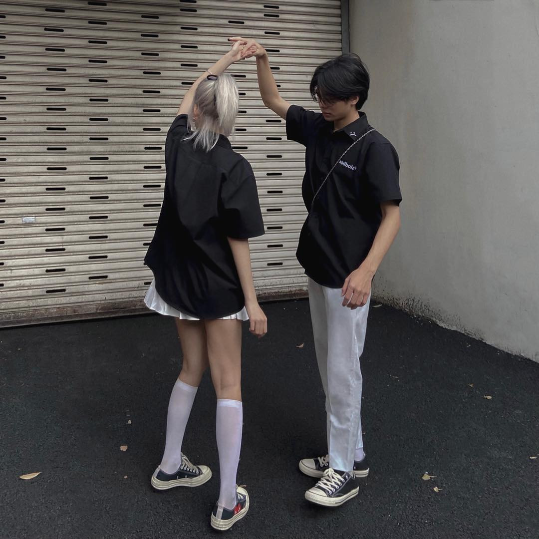 Áo sơ mi local brand sadboiz tay ngắn nam nữ unisex full mạc