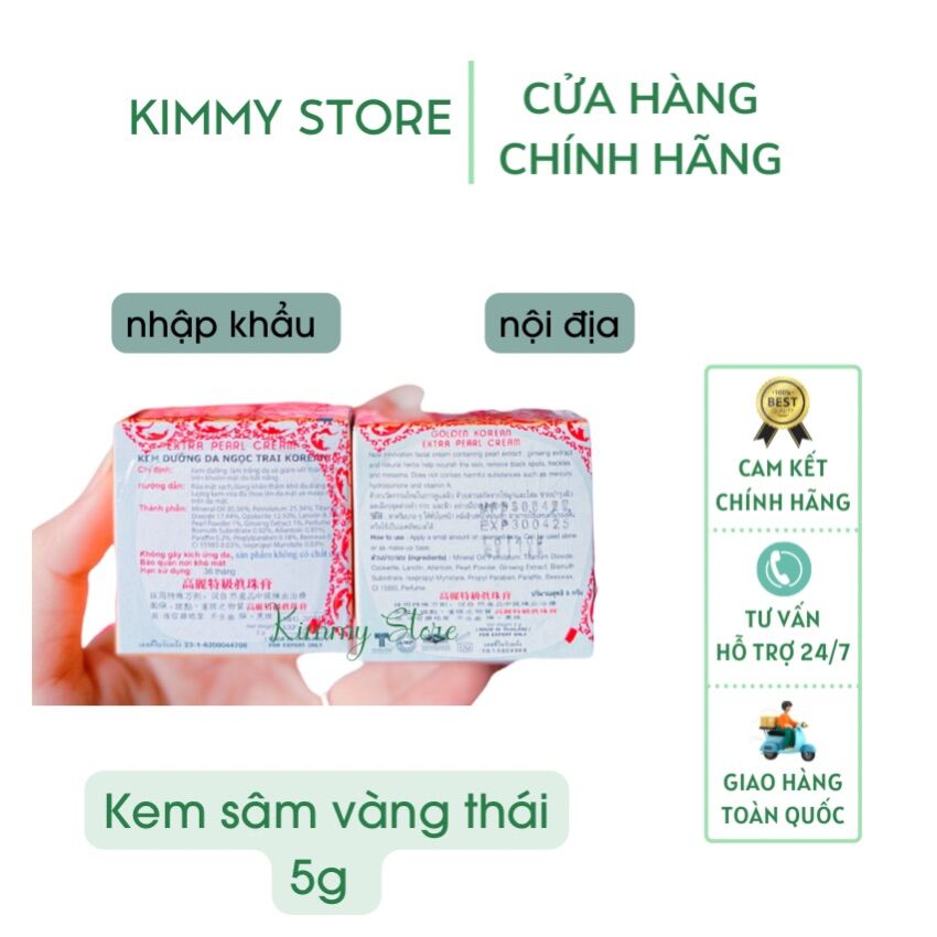 01 hộp kem trắng da sâm vàng thái 2 tem