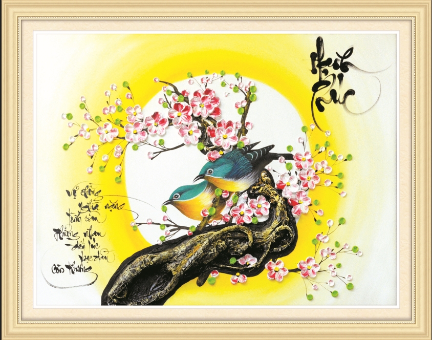 Tranh đính đá hạnh phúc 77x60cm chưa đính