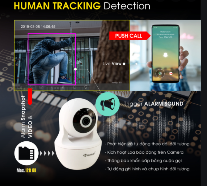Camera Ai Wifi 3.0 Mpx Vantech V2010B2