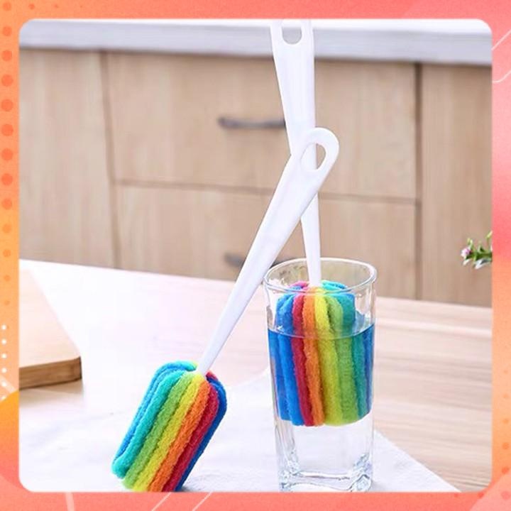 Dụng Cụ Rửa Cốc 7 Màu, Dụng Cụ Rửa Bình Sữa Thông Mình