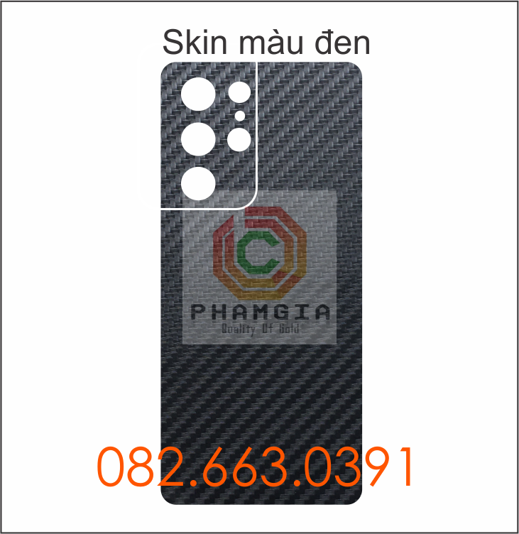 Miếng dán mặt lưng skin carbon Samsung S21 Ultra
