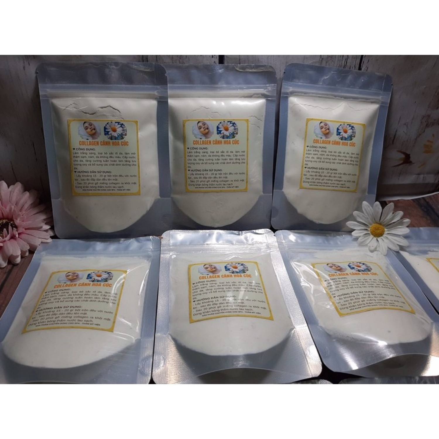 1kg Bột đắp mặt Dẻo cánh Hoa cúc Handmade