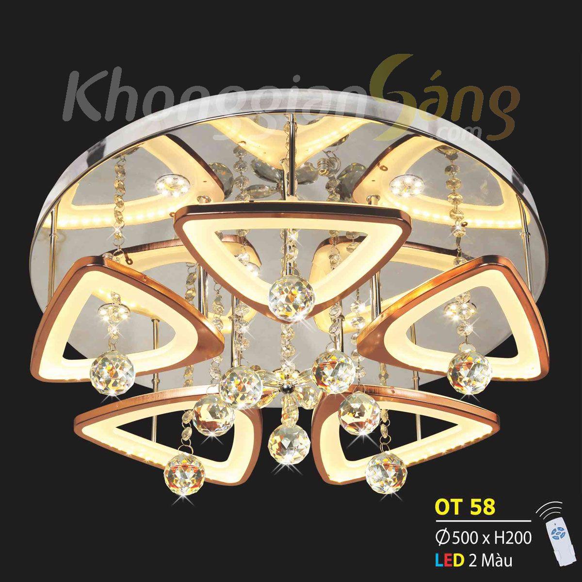 ĐÈN ỐP TRẦN LED TRÒN (PHI 500mm x H200mm) KTD-OT58