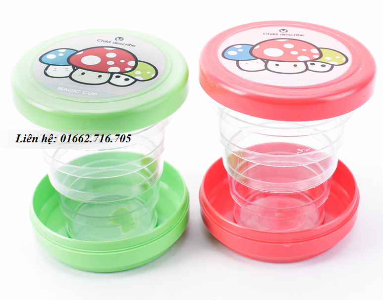 Cốc/Ly Xếp Gấp Gọn Hoạ Tiết Mix Màu