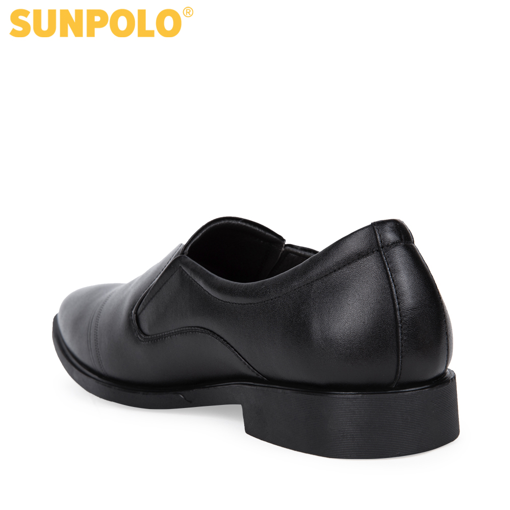 Sunpolo Sph310 Men's Cowhide Office Shoes (Black, Cow Brown)