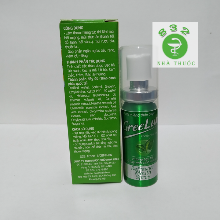 Xịt thơm miệng thảo dược Greelux