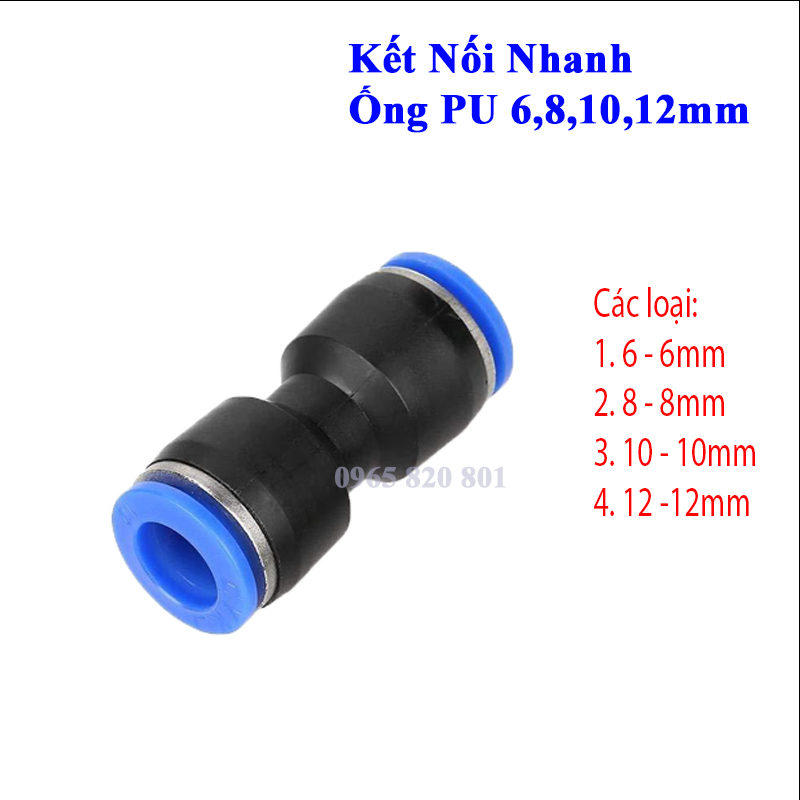 Kết nối nhanh,nối thẳng ống 6,8,10,12mm