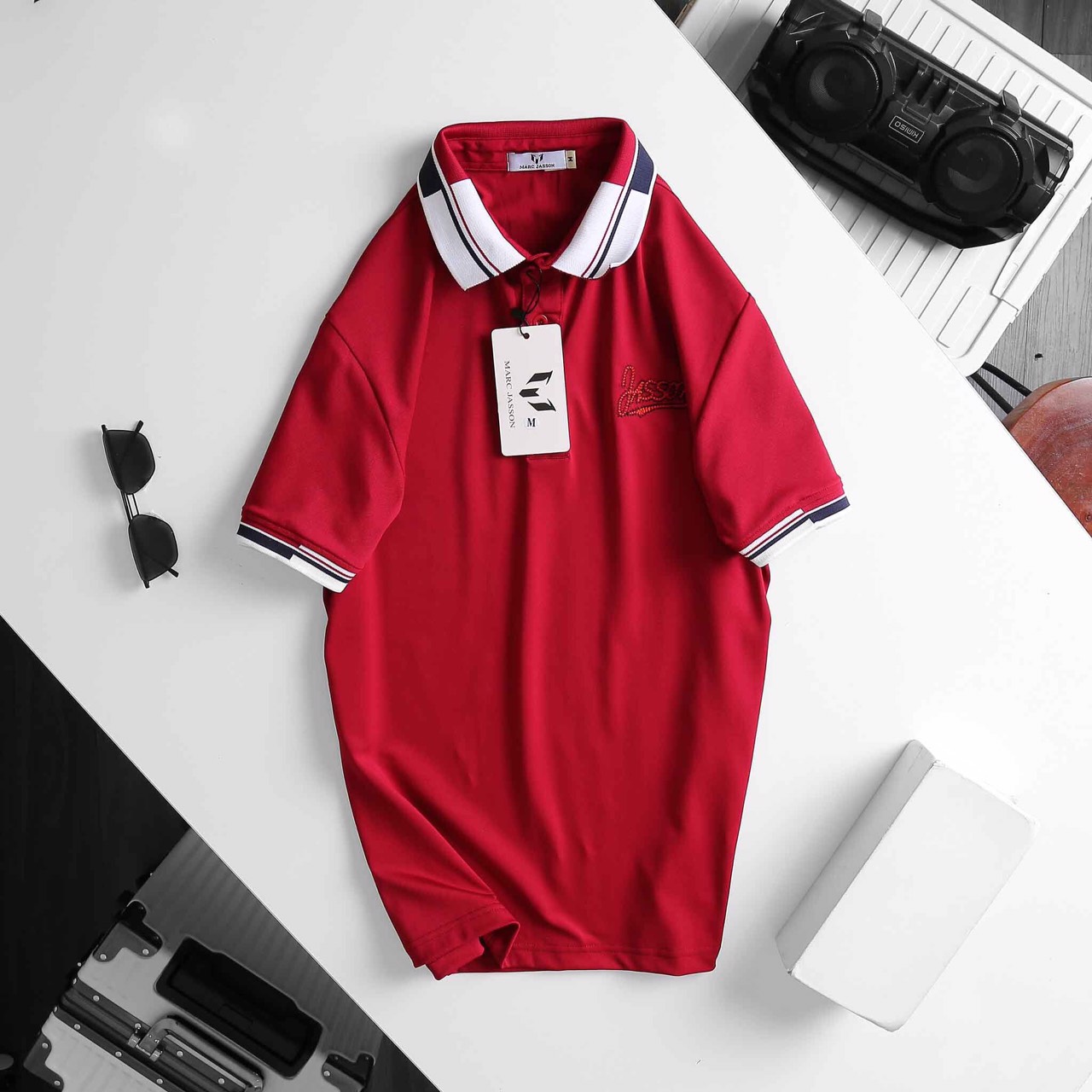 Áo thun nam marc bâu sọc dự tiệc sang trọng astd135