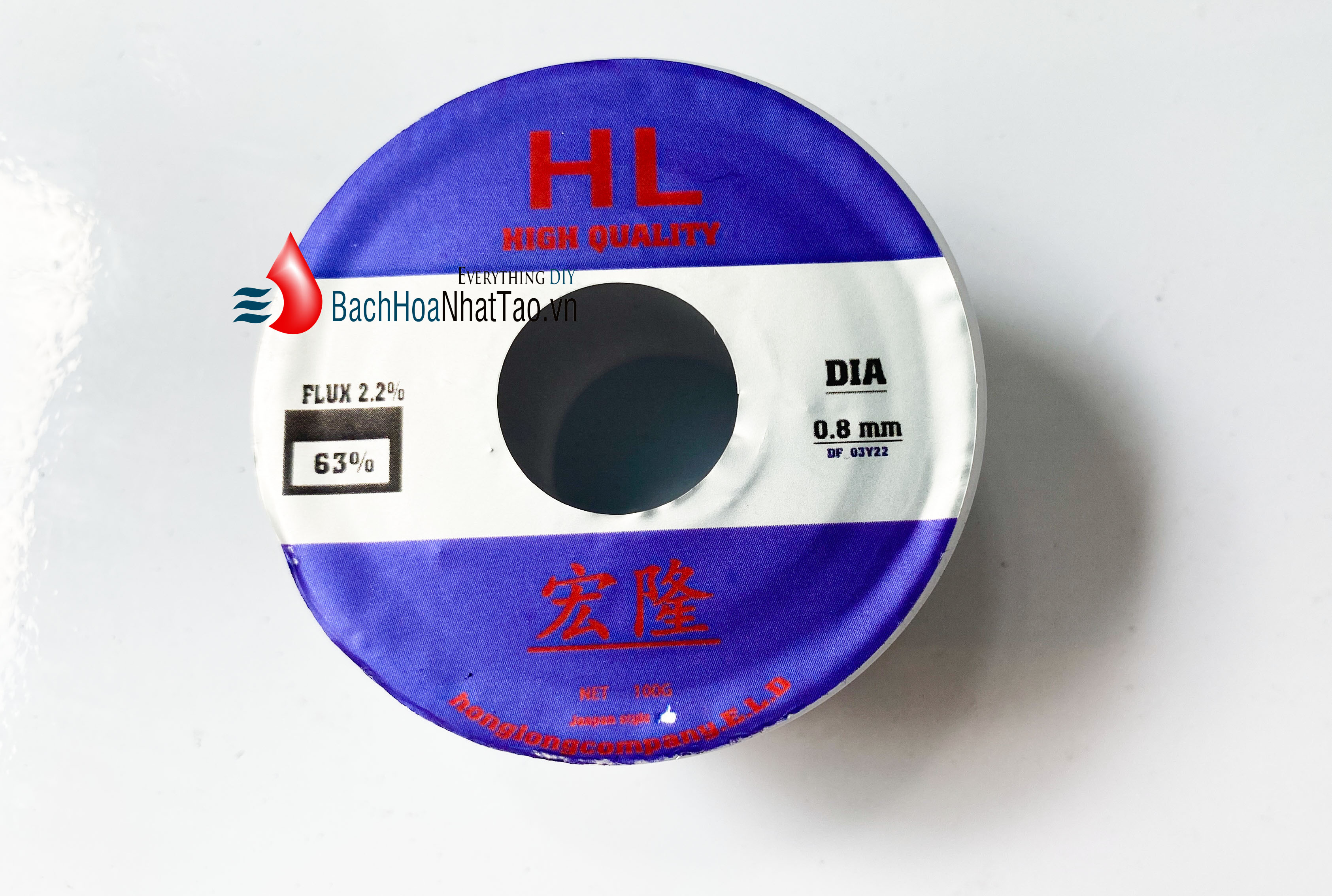 Thiếc hàn HL 0.8mm trọng lượng NET 100g