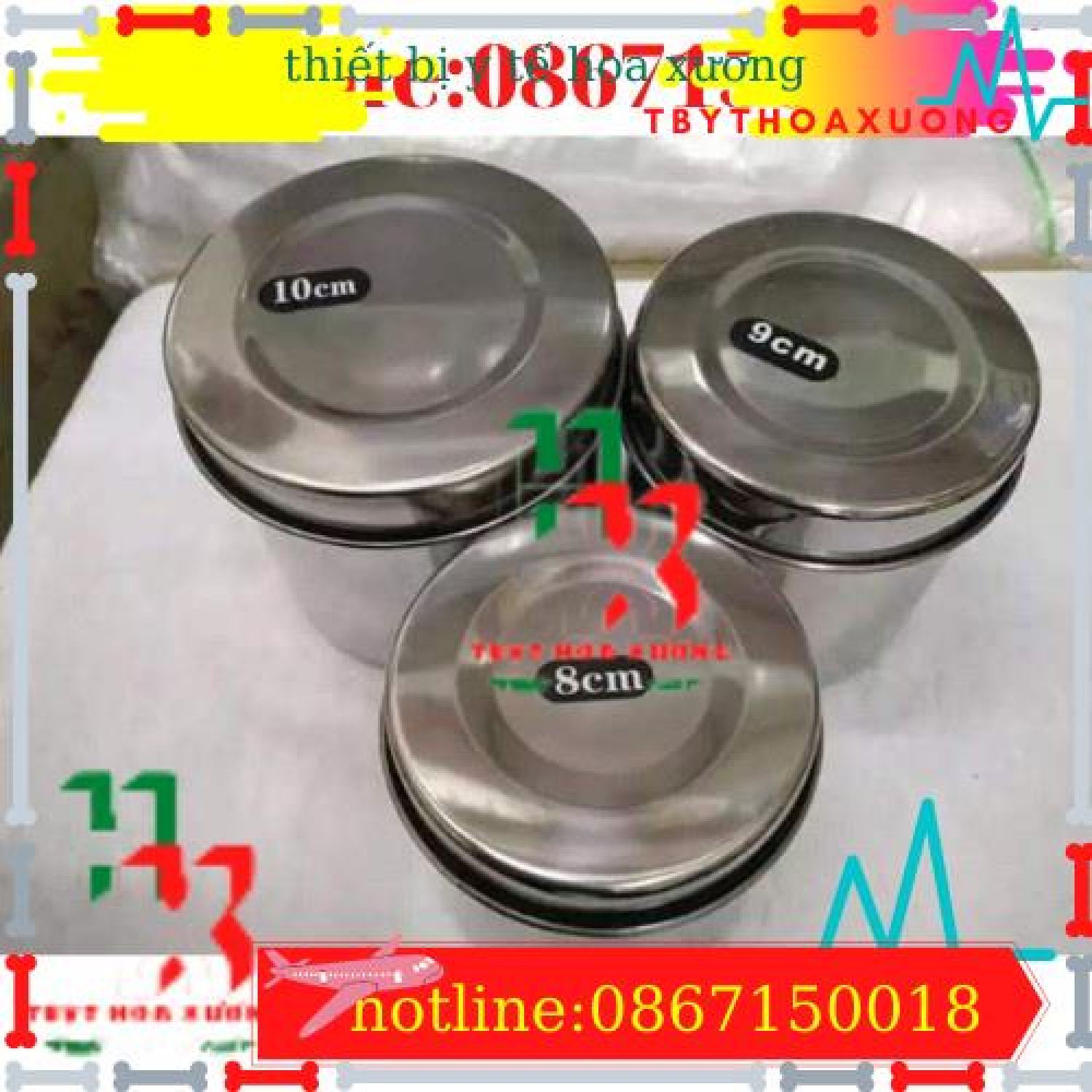 Hũ đựng bông cồn y tế- inox 304